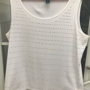 White Tank Top with Bling